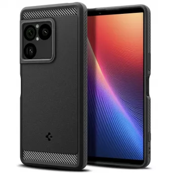 SPIGEN Rugged Armor skal för Sony Xperia 1 VIII, mattsvart, ACS11315