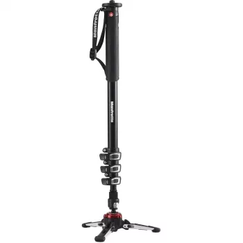 Manfrotto MVMXPROA4 XPRO Monopod+ aluminium 4-sektions videomonopod med FluidTech-bas, svart