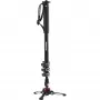 Manfrotto MVMXPROA4 XPRO Monopod+ aluminium 4-sektions videomonopod med FluidTech-bas, svart
