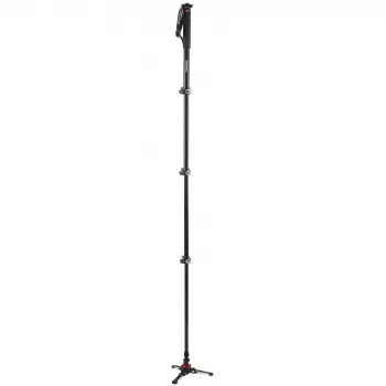 Manfrotto MVMXPROA4 XPRO Monopod+ aluminium 4-sektions videomonopod med FluidTech-bas, svart