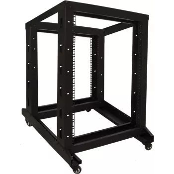 DSIT 18U 19 inch fristående rackskåp på hjul, 600x800x1000 mm, omonterat, svart