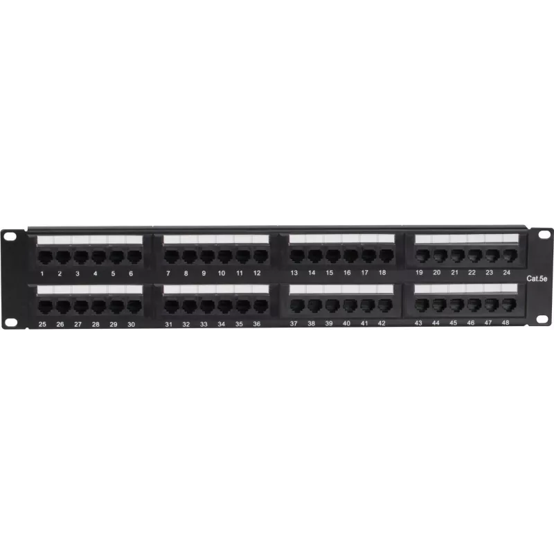 DS-IT CAT 5e UTP nätverkspatchpanel, 19 inch, 48-port (DS-Patch5-48UTP)