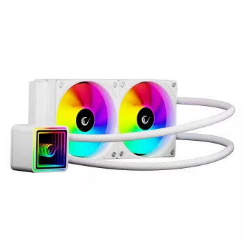 Rampage INFINITE V240 vit 240 mm ARGB AIO vätskekylare för CPU med temperaturdisplay