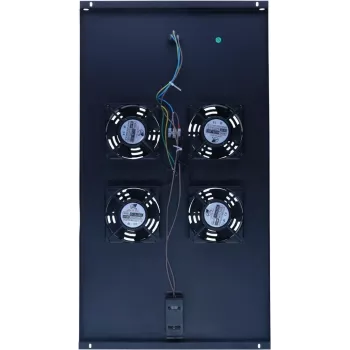 DSIT DS-FT100 4-fläktars serverrackkylenhet med termostat för 1000 mm djupa skåp, 1U, 230V, svart