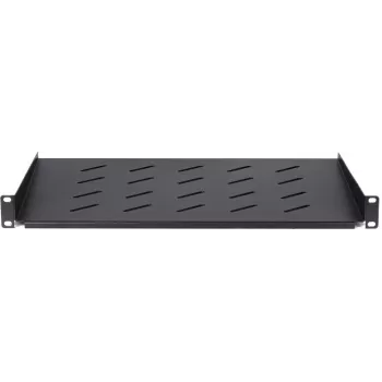 DS-IT 1U fast hyllplan för 450 mm djupa väggskåp, 350 mm djup, svart