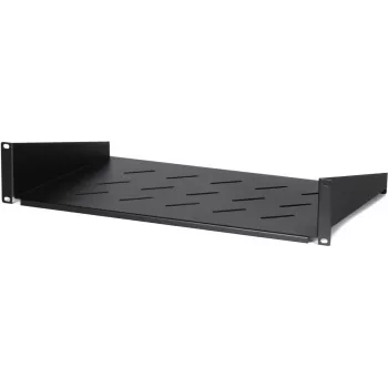 DSIT DS-FH2U300 2U fast rackhylla för 450 mm djupa väggskåp, 300 mm djup, svart