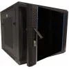 DSIT DS6609ZP 9U 19 inch väggmonterat serverskåp med glasdörr och perforerade sidopaneler, 600x600x501 mm, svart