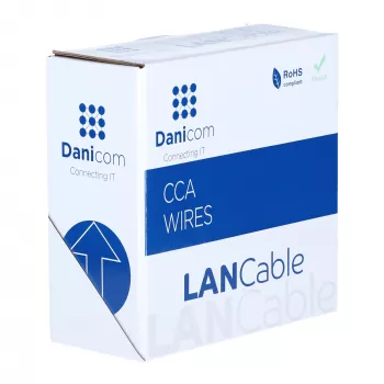 DSIT CAT5e F/UTP 50 m rulle solid core CCA nätverkskabel grå (DC-FTP5CCA50S-GRY)