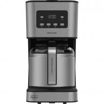 Cecotec Coffee 66 Drop & Thermo Time filterkaffemaskin, 1,2 l termokanna, 950 W, rostfritt stål/svart