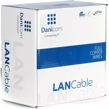 DSIT DANICOM CAT6A S/FTP 100 m installationskabel med massiv ledare - LSZH (Dca)