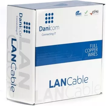 DSIT CAT7 S/FTP utomhus installationskabel 50 m massiv ledare PE Fca 10Gbit/s svart
