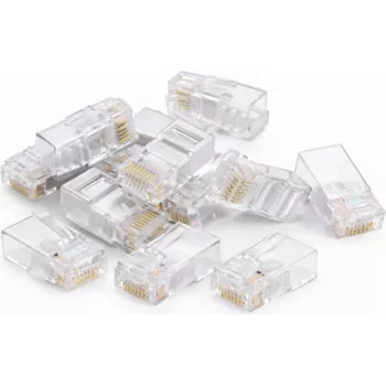 DSIT DANICOM UTP RJ45 Cat5e genomgående nätverkskontakt för flexibla och massiva ledare (10-pack)