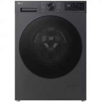 LG F4WX701YB 10,5 kg frontmatad tvättmaskin med AI DD, ånga, Wi-Fi – Black Steel