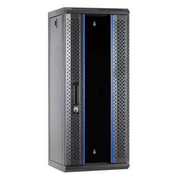 DSIT DS10-3315 15U 10 inch väggmonterat serverskåp med glasdörr, 312x310x752 mm, svart