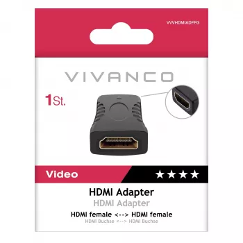 Vivanco VVVHDMIADFFG HDMI-förlängningsadapter hona till hona 4K 60Hz 18Gbps svart