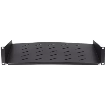 DSIT DS-FH2U400 2U fast hylla för 600 mm djupa väggskåp, 400 mm djup, svart