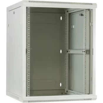 DSIT 6U väggmonterat serverskåp med glasdörr, vit, 600x600x368 mm
