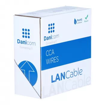 DSIT CAT5e F/UTP 50 m flexibel grå CCA-nätverkskabel på rulle (DC-FTP5CCA50-GRY)