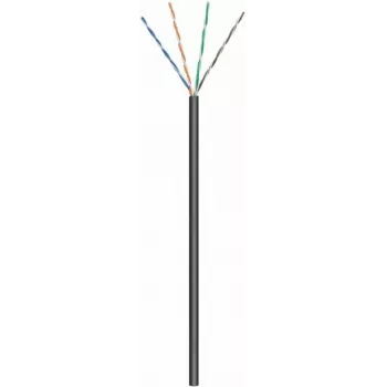 DSIT CAT6 utomhusnätverkskabel, U/UTP, AWG 23/1 massiv ledare, 305 m, svart, CCA