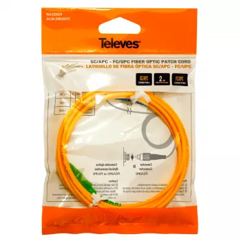 Televes OSK2SCFC 2 m SC/APC till FC/UPC singlemode fiber-patchkabel