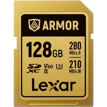 Lexar Professional ARMOR GOLD 128GB SDXC UHS-II V60 minneskort (LSDAMGL128G-RNNNG)