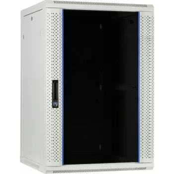 DSIT 22U väggmonterat serverskåp med glasdörr, 600x600x1100 mm, vit