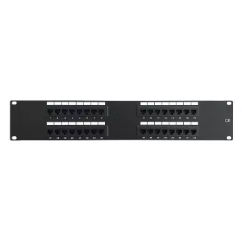 DSIT 19 inch Cat6 UTP 32-portars patchpanel 2U svart