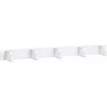 DSIT 19 inch 1U kabelhanteringspanel i metall med slitsgenomföring – vit (DS-1904-W)