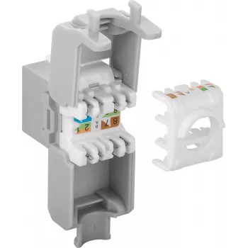 DS-IT CAT6a UTP keystone-nätverksuttag - verktygsfritt - grå (DS-KC-UTP6A-TL-2)