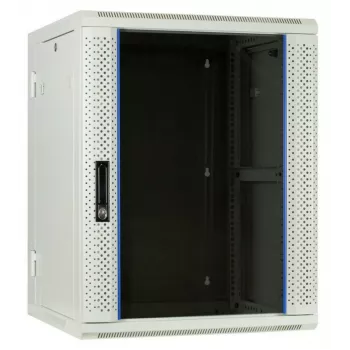 DSIT DS6615W-DOUBLE 6U vändbart väggmonterat serverskåp med härdat säkerhetsglasdörr, vit (600x450x370 mm)
