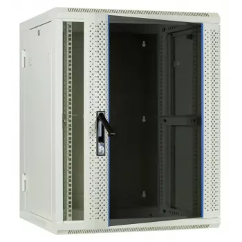 DSIT DS6615W-DOUBLE 6U vändbart väggmonterat serverskåp med härdat säkerhetsglasdörr, vit (600x450x370 mm)