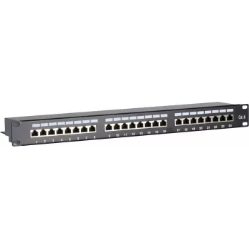DSIT CAT 6 FTP nätverkspatchpanel 19 inch 24 portar 1U LSA stålplåt DS-Patch6-24FTP