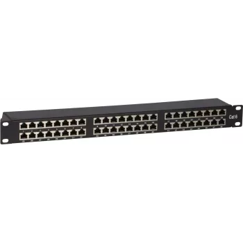 DS-IT CAT6 FTP 48-portars 19 inch 2U skärmad patchpanel, svart