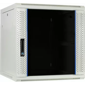 DSIT 12U väggmonterat serverskåp med glasdörr, vit, 600x600x635 mm