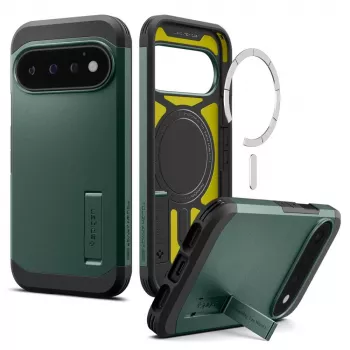 Spigen Tough Armor Mag MagSafe-skal för Google Pixel 11 Pro – Abyss Green
