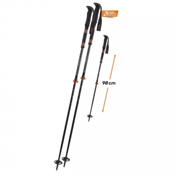 Komperdell Carbon C2 Ultralight skidtursstavar – svart/orange