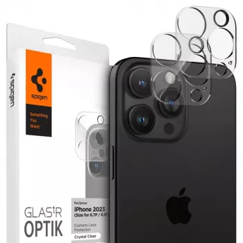 Spigen Optik TR kameralinsskydd 2-pack för iPhone 14 Pro/Pro Max & 15 Pro/Pro Max - kristallklar