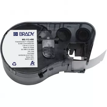 BRADY M5-113-490 FreezerBondz II polyesteretiketter för BMP51/BMP53/M511, vit, 38,1 mm x 25,4 mm, 250 etiketter