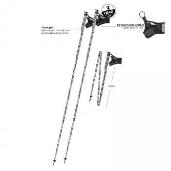 Komperdell FXP Carbon The Erlkonig gångstavar 130 cm, svart/vit