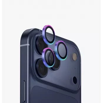 UNIQ Optix aluminiumskydd för kameralins till iPhone 17 Pro / 17 Pro Max med applikator, opal