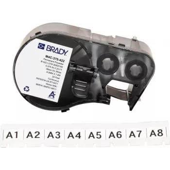 Brady M4C-375-422 självlaminerande vinyletikettkassett för BMP41/BMP51/BMP53/M511-skrivare, vit, 25,4 mm x 6,4 m