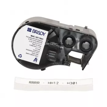 BRADY BMP41/BMP51/BMP53/M511 Low-Halide Heat-Shrink Wire Marker Sleeve, vit, 38,1 mm x 6,4 m