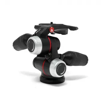 Manfrotto MHXPRO-3WX 3-vägs huvud med infällbara handtag, aluminium, 8 kg lastkapacitet, snabbplatta 200PL-14, svart