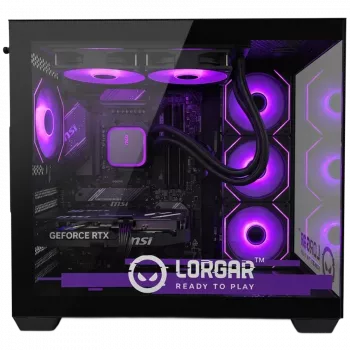 LORGAR ADVANCED A201 gamingdator - AMD Ryzen 5 7500F, GeForce RTX 5060 Ti 16GB, 32GB DDR5 6400MHz, 1TB NVMe SSD, 750W nätaggregat, 240mm AIO, svart