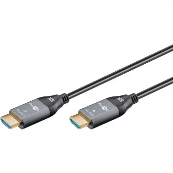 GOOBAY optisk hybrid ultra high-speed HDMI-kabel (AOC) 8K / 60Hz – 20 m, 48 Gbit/s, svart/grå