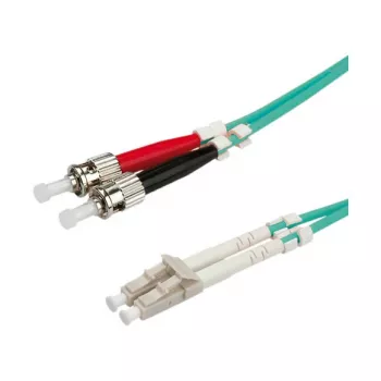 VALUE 21.99.8725 LWL-patchkabel, LC till ST, multimode OM3 50/125 µm, 5 m, turkos