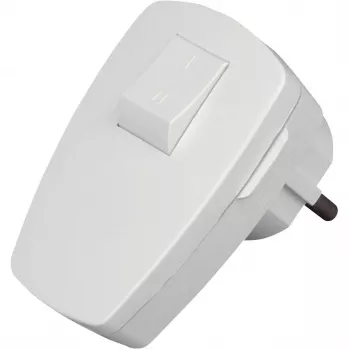 Kopp Schuko-vinkelkontakt med strömbrytare, vit, 16 A, IP20