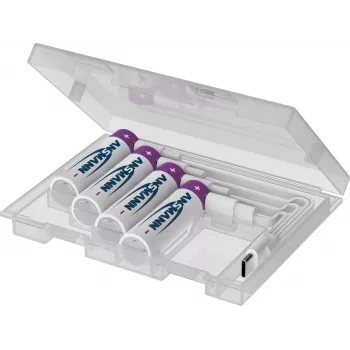 ANSMANN 1312-0044 Li-Ion AA-batterier (typ 2200), 4-pack med förvaringsbox