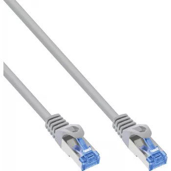 150-delars bulkpack InLine® Cat.6A S/FTP LSZH patchkabel, CCA, grå, 0,30 m