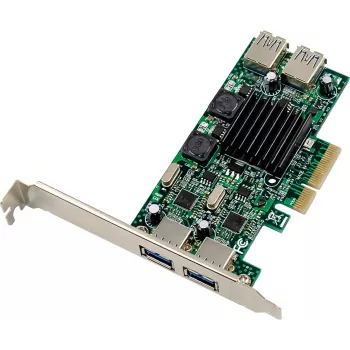 InLine® USB 3.2 Gen.1 PCIe-kort, 4 portar, intern/extern